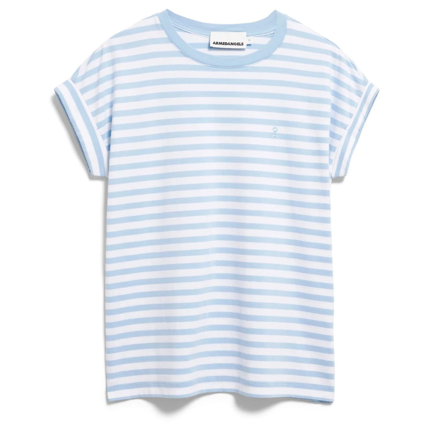 Дамска тениска ARMEDANGELS Women's Idaara Stripes T-shirt - White / Soft Blue