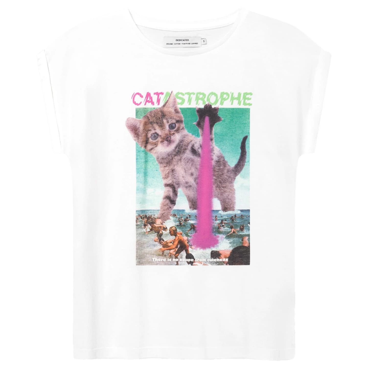 Дамска тениска DEDICATED Women's T-Shirt Visby Catastrophe T-shirt - White