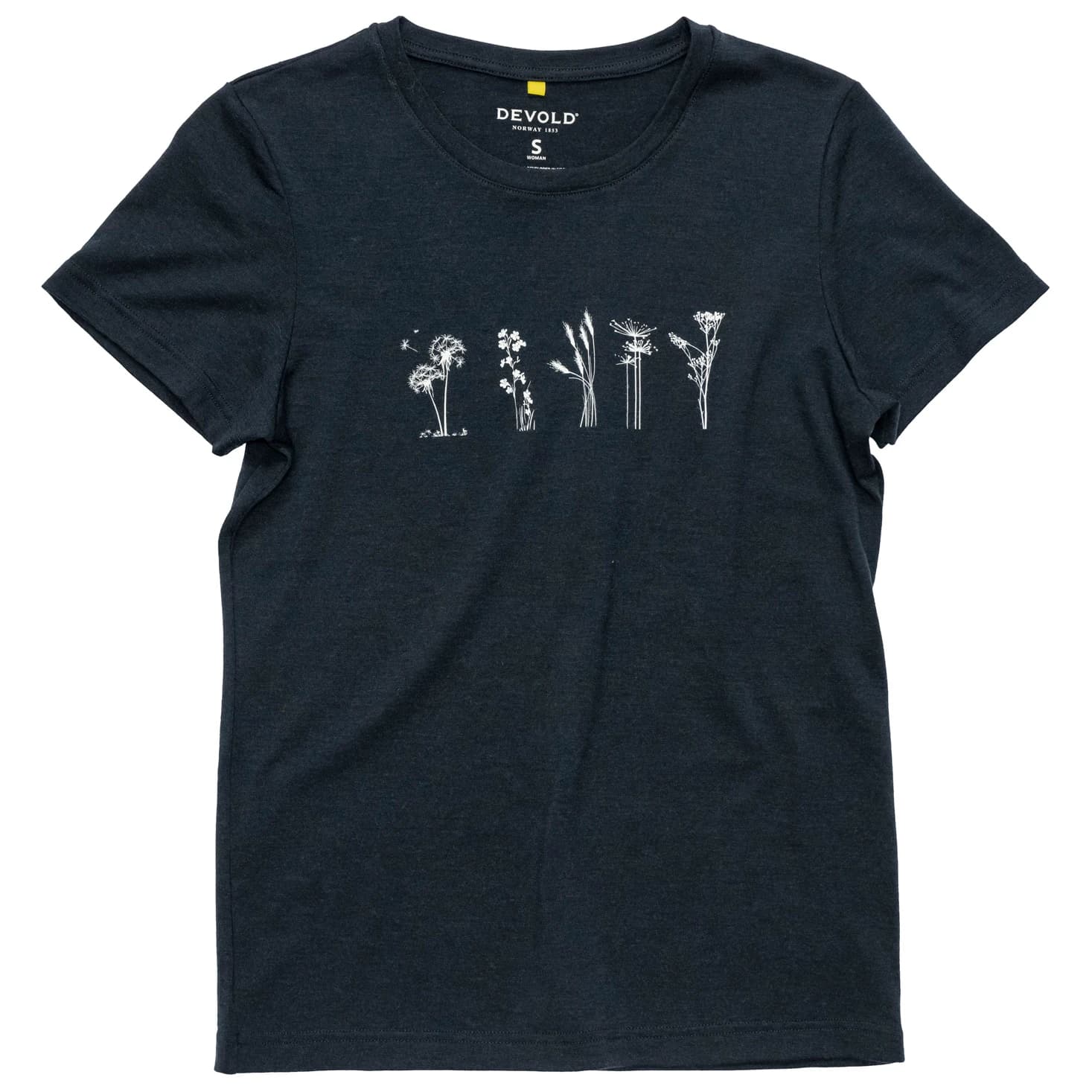 Дамска мериносова блуза Devold Women's Classic Flowers Tee Merino shirt - Ink