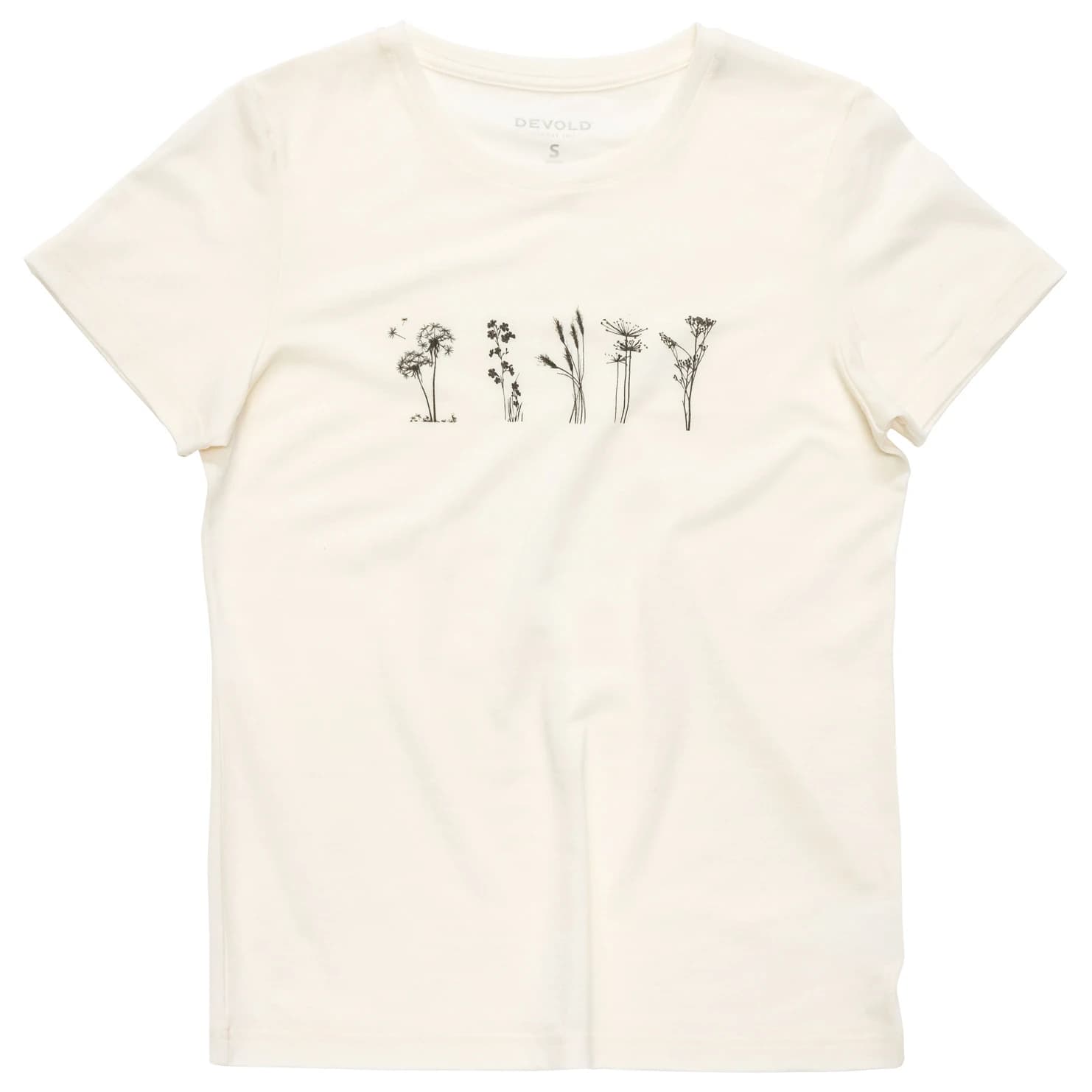 Дамска мериносова блуза Devold Women's Classic Flowers Tee Merino shirt - White