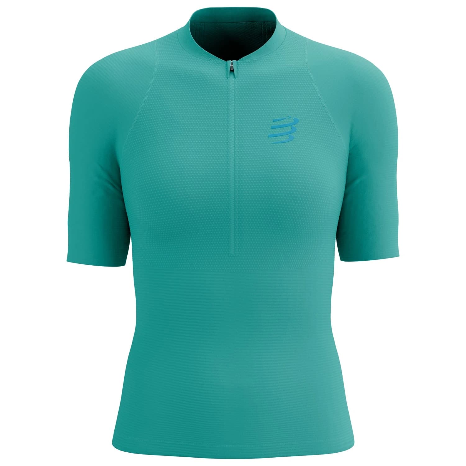 Дамска тениска Compressport Women's Trail Racing Postural S/S Top Running shirt - Pool Blue