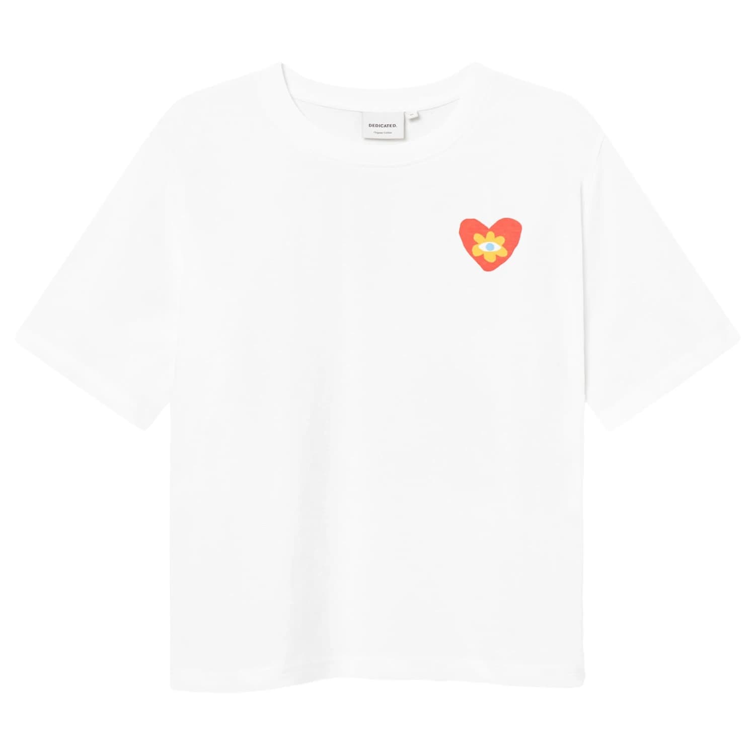Дамска тениска DEDICATED Women's T-Shirt Vadstena Good Vibes T-shirt - White