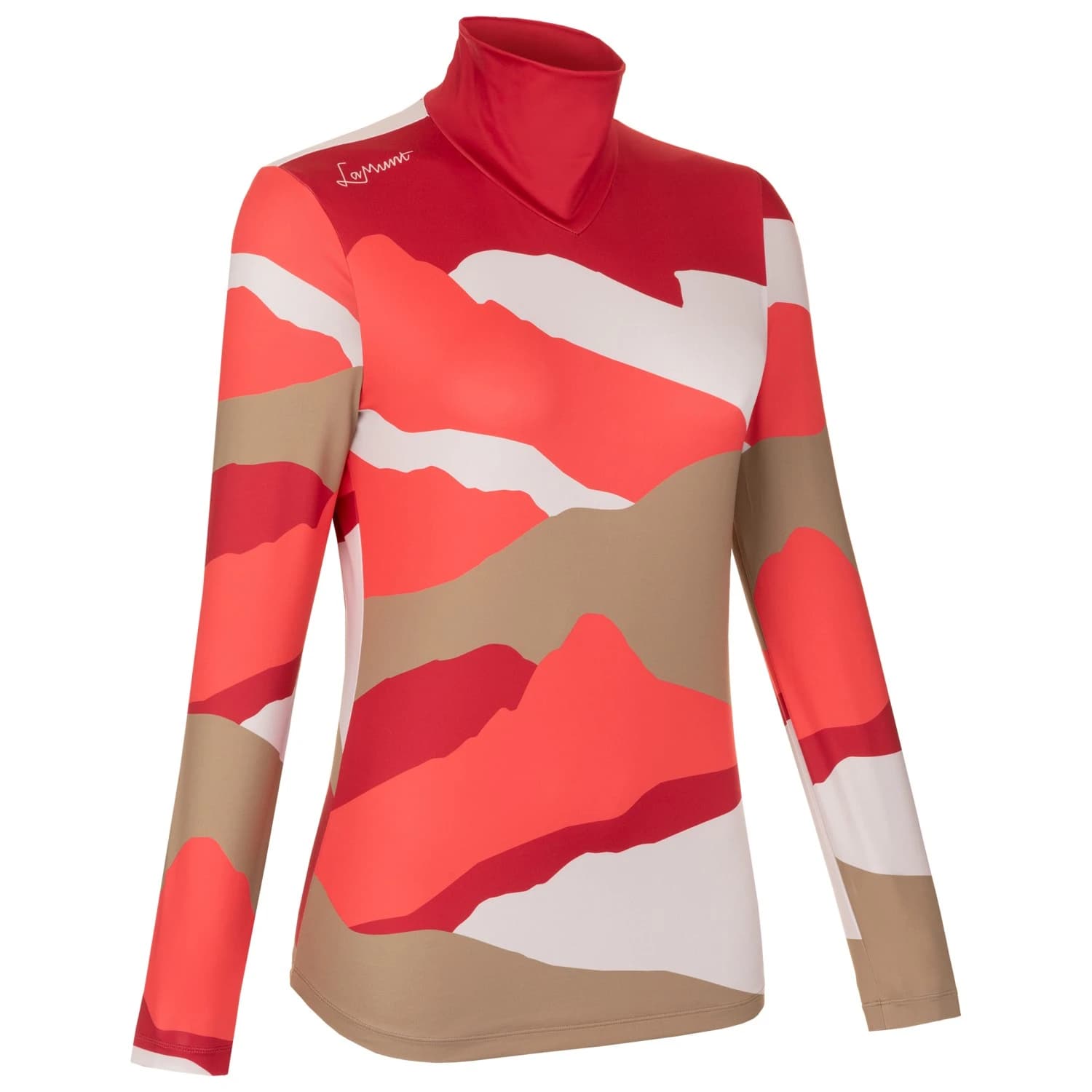 Дамска блуза с дълъг ръкав Lamunt Women's Ivana Tech Arty L/S Tee Sport shirt - Sunset Red / Desert Taupe