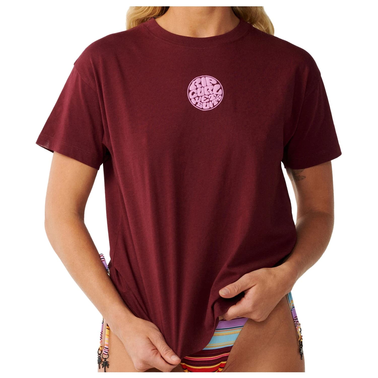 Дамска тениска Rip Curl Women's Icons Of Surf Relaxed Tee T-shirt - Dark Plum