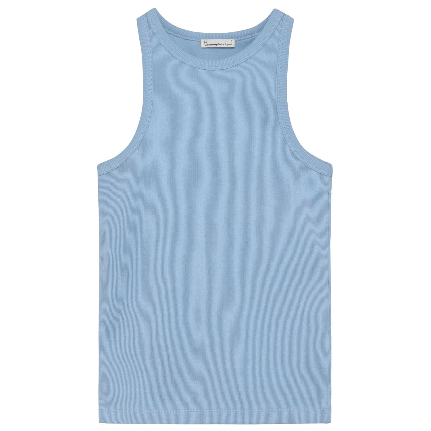 Дамски топ Knowledgecotton apparel Women's Racer Rib Top - Skyway