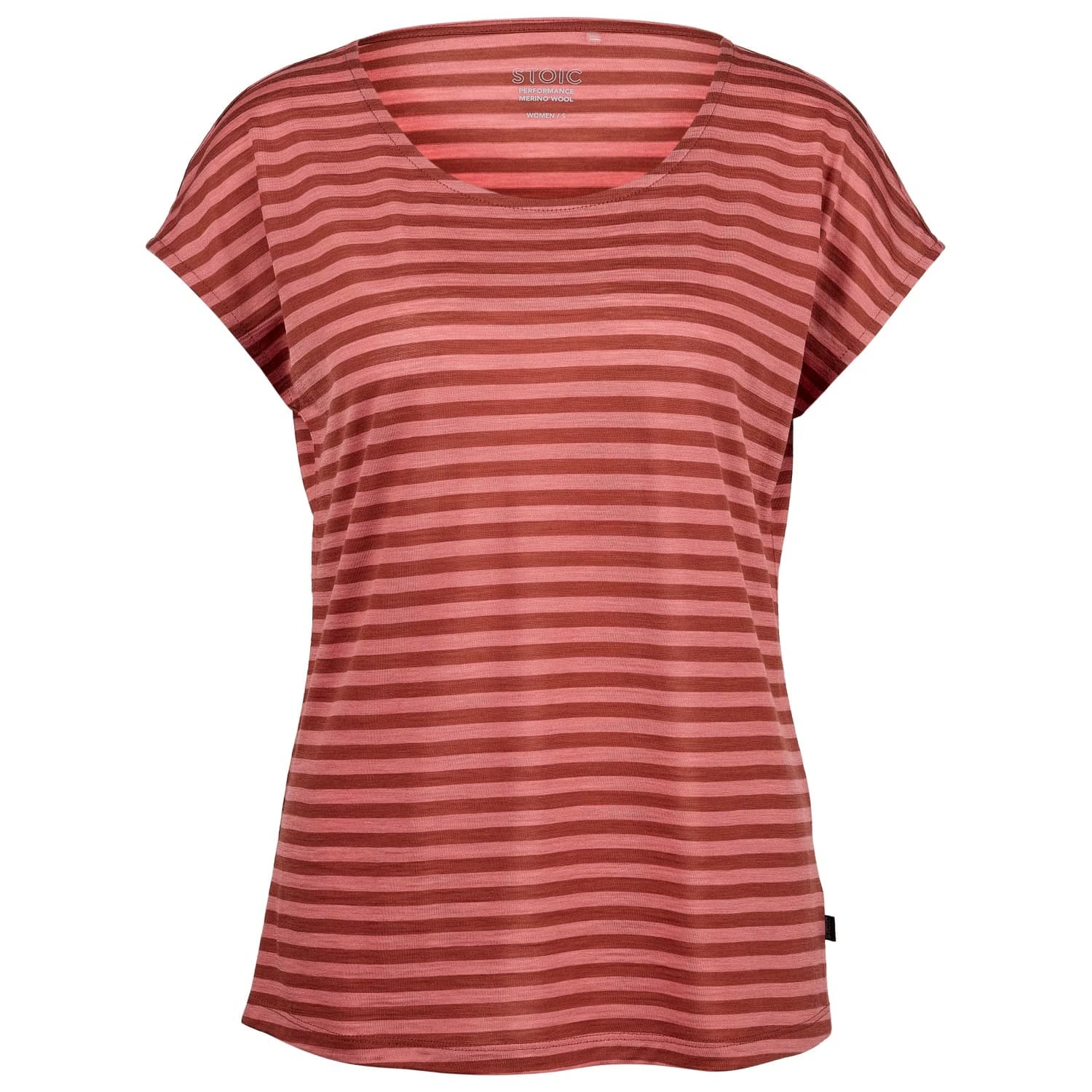 Дамска мериносова блуза Stoic Women's MerinoChill MMXX. Göteborg Loose Tee St Merino shirt - Barn Red / Faded Rose