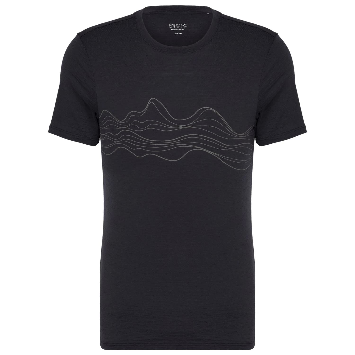 Мериносова блуза Stoic Merino155 LaholmSt. Print T-Shirt Lines Merino shirt - Black