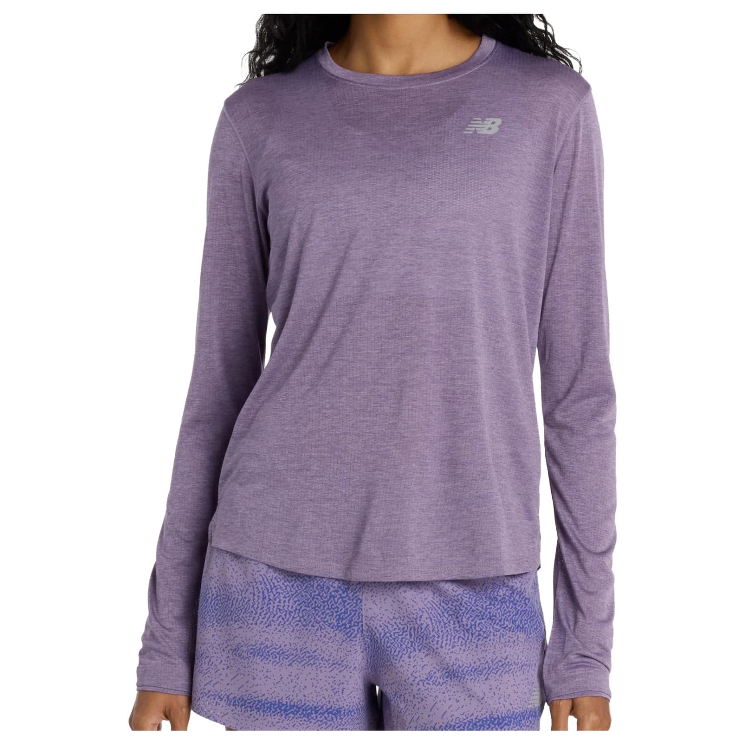 Дамска тениска New balance Women's Athletics Long Sleeve Sport shirt - Candied Violet Heather