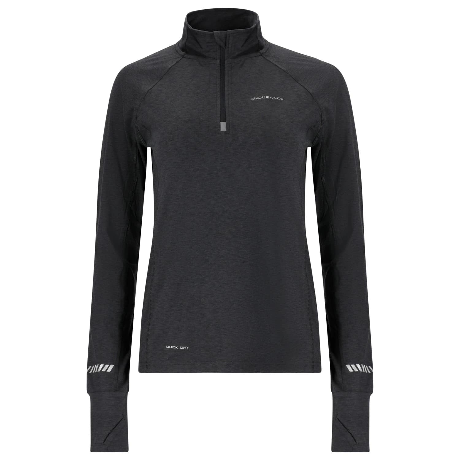 Дамска тениска ENDURANCE Women's Canna V2.0 Melange Midlayer Running shirt - Black Melange