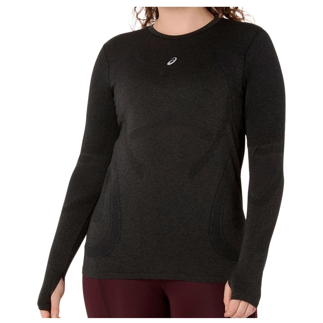 Дамска тениска Asics Women's Road Seamless L/S Top Running shirt - Performance Black / Graphite Grey