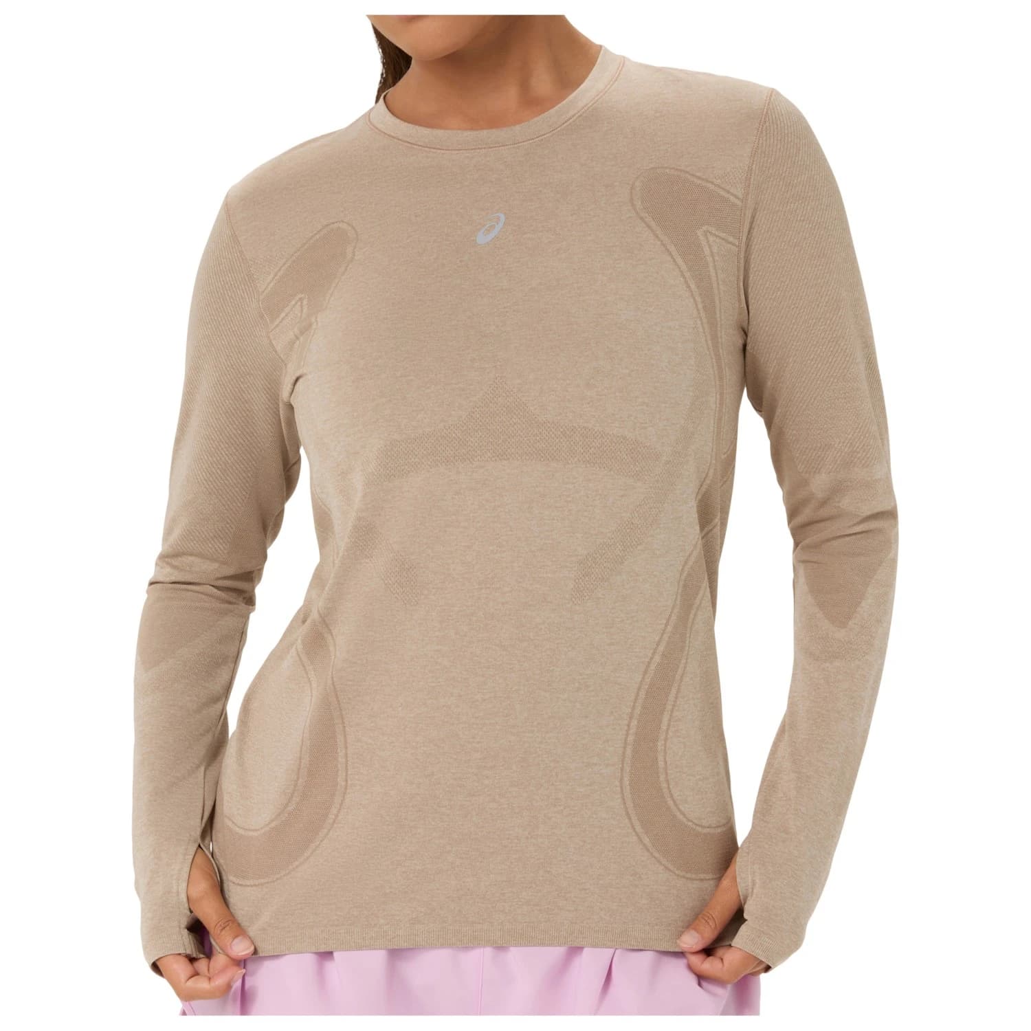 Дамска тениска Asics Women's Road Seamless L/S Top Running shirt - Greige