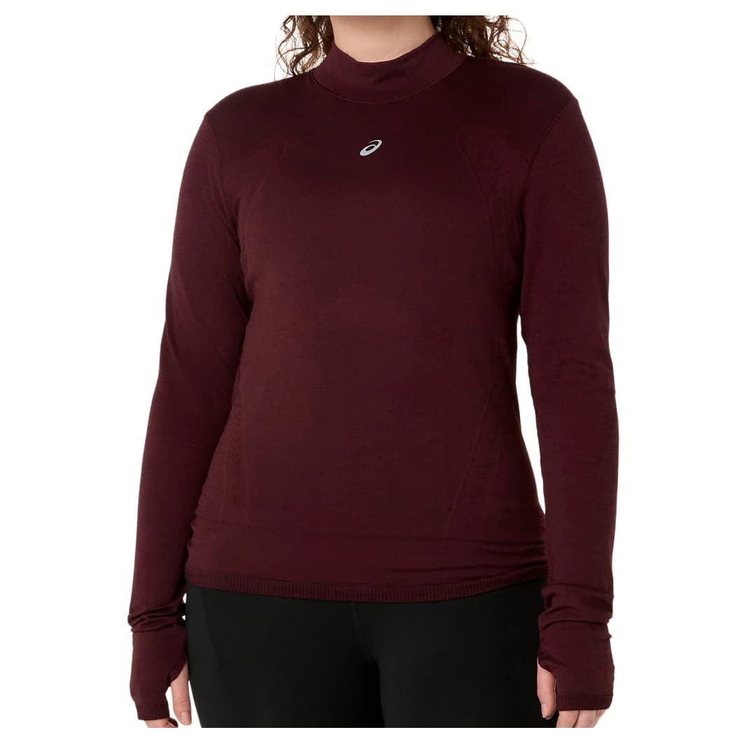 Дамска тениска Asics Women's Road Winter Seamless L/S Top Running shirt - Dark Currant