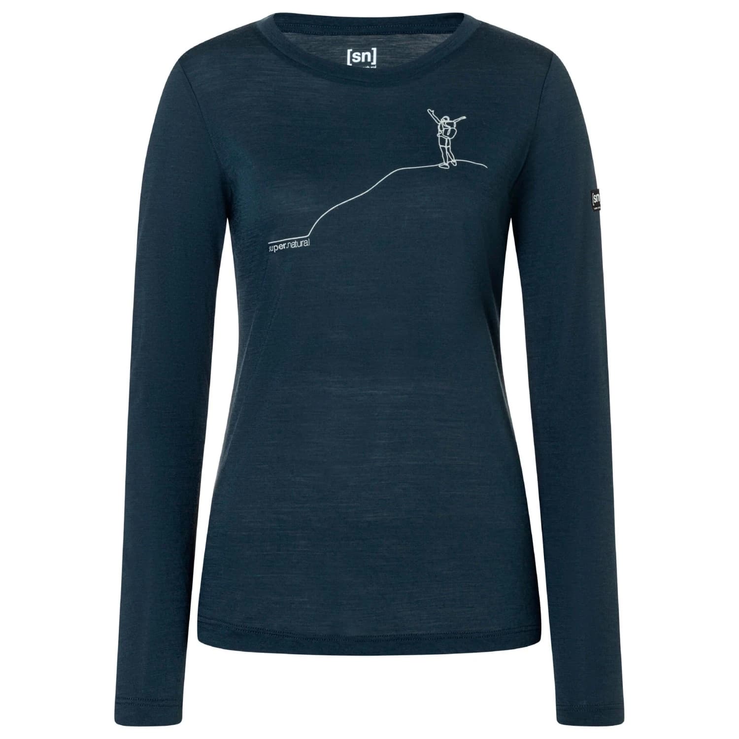 Дамска блуза с дълъг ръкав super.natural Women's Bergglück L/S Longsleeve - Blueberry / Feather Grey