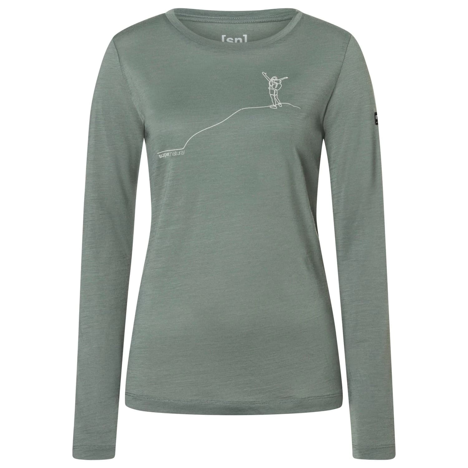 Дамска блуза с дълъг ръкав super.natural Women's Bergglück L/S Longsleeve - Eucalyptus / Feather Grey