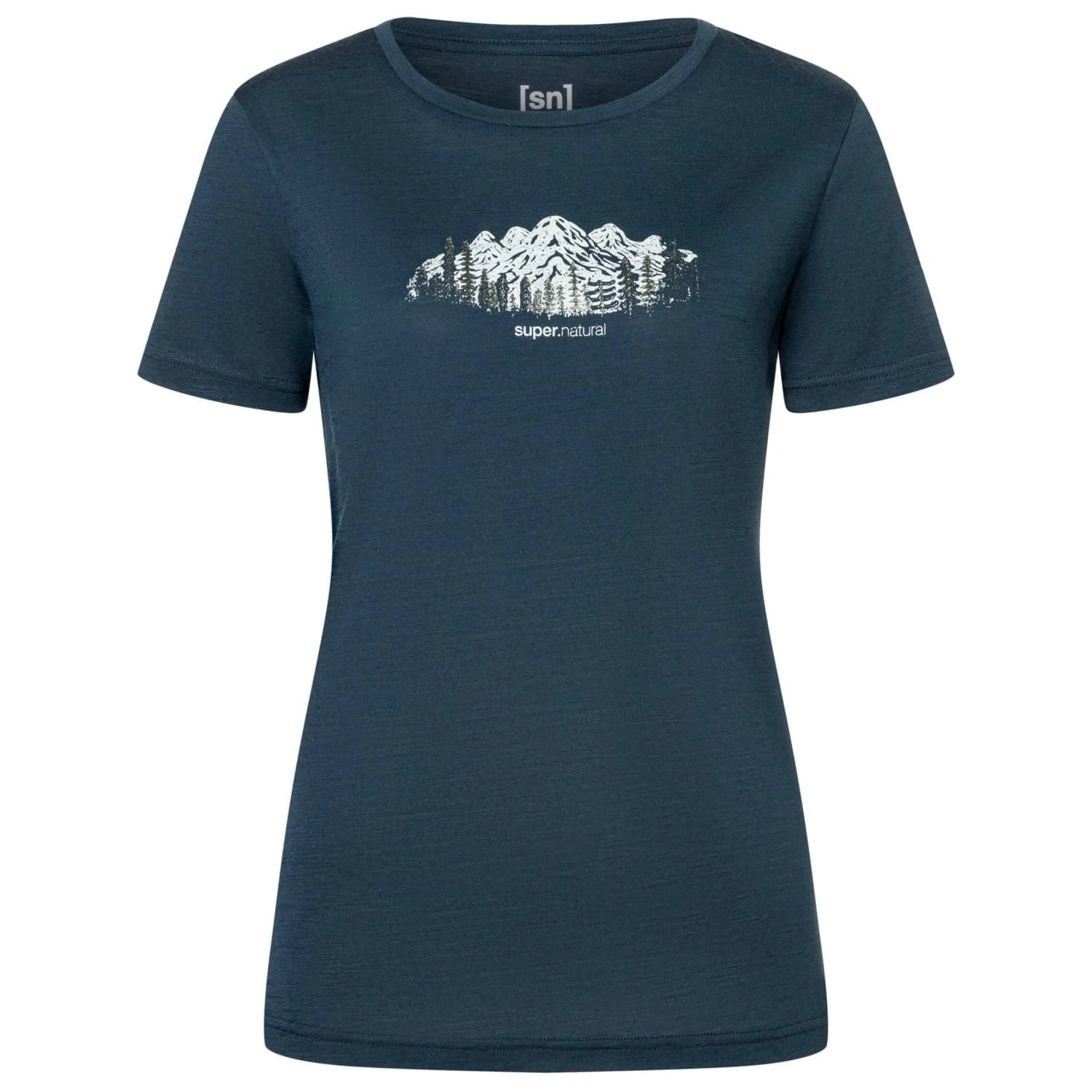 Дамска мериносова блуза super.natural Women's Canadian Woods Tee Merino shirt - Blueberry / White Stone / Eucalyptus Gl