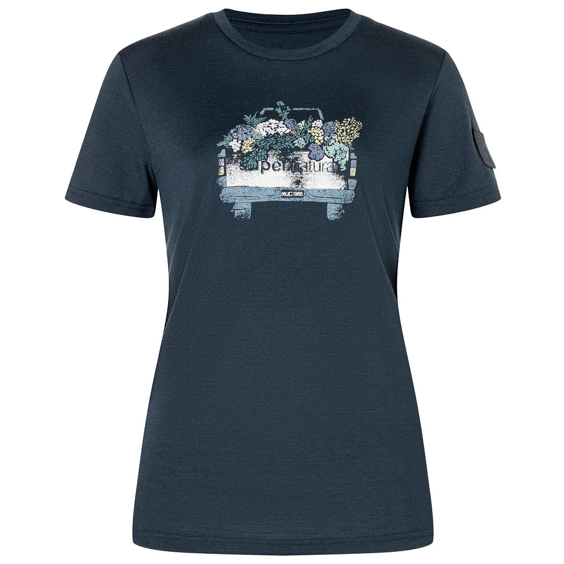 Дамска мериносова блуза Super.natural Women's Flower Delivery Bio Jersey Tee Merino shirt - Blueberry / Various