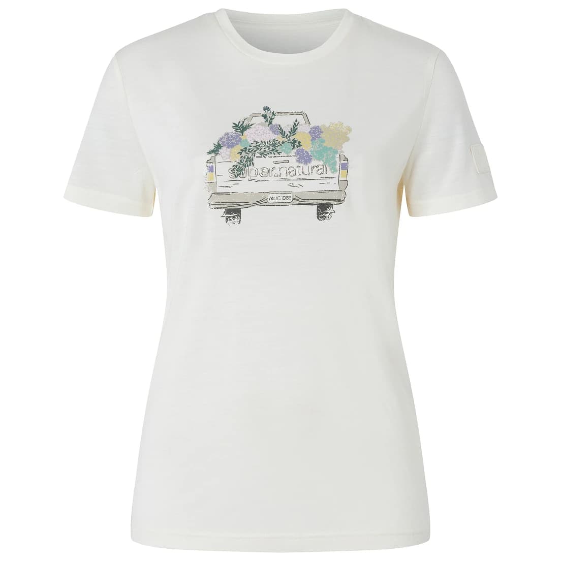 Дамска мериносова блуза Super.natural Women's Flower Delivery Bio Jersey Tee Merino shirt - Fresh White / Various