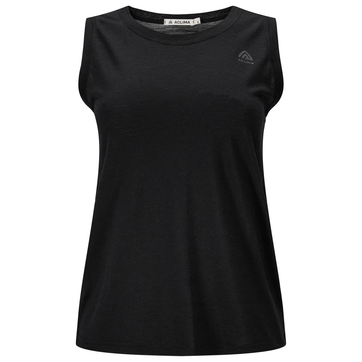 Дамско мериносово термобельо Aclima Women's LightWool 140 Singlet V2 Merino shirt - Jet Black