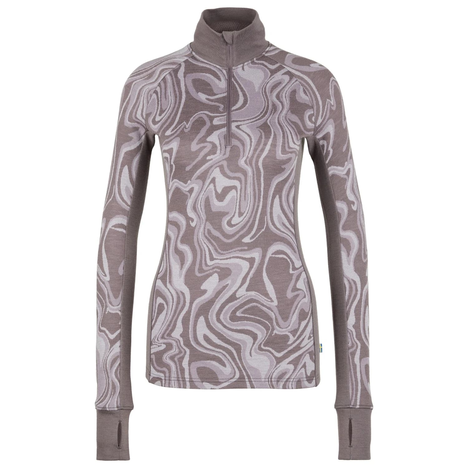 Дамско мериносово термобельо Stoic Women's Merino225 StensundSt. Half Zip Merino shirt - Dark Purple / Multi