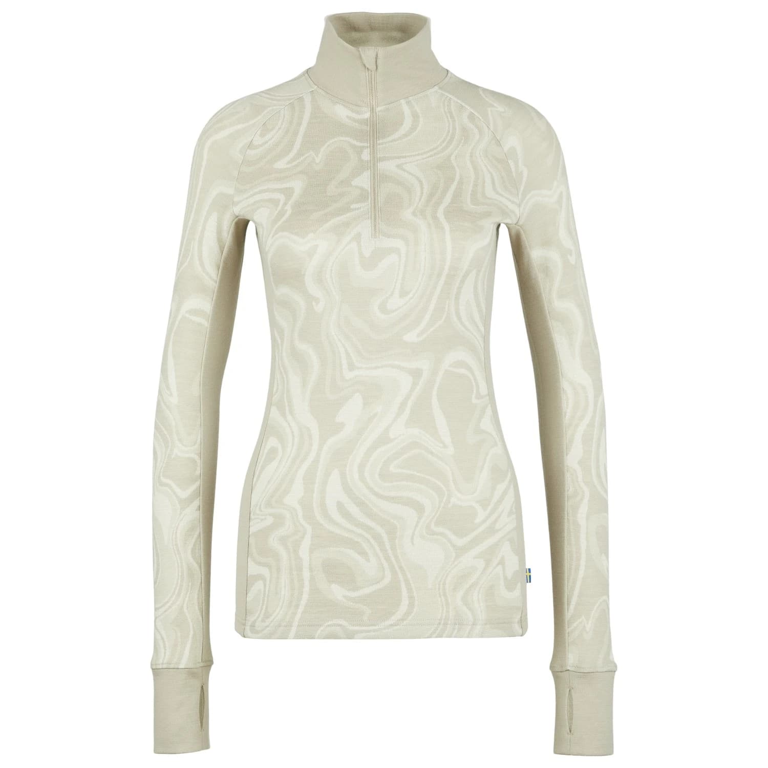 Дамско мериносово термобельо Stoic Women's Merino225 StensundSt. Half Zip Merino shirt - Fog Grey / Multi
