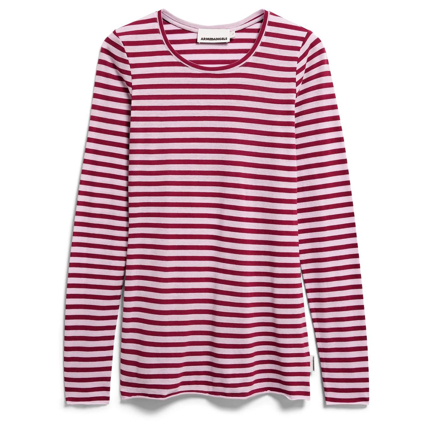 Дамска блуза с дълъг ръкав ARMEDANGELS Women's Einiaara Stripes Longsleeve - Moonlit Lilac / Velvet Red