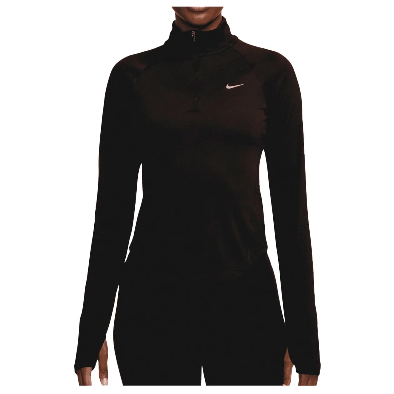 Дамска тениска Nike Women's Tempo Swoosh HBR Dri-Fit Half-Zip Top Running shirt - Black / White