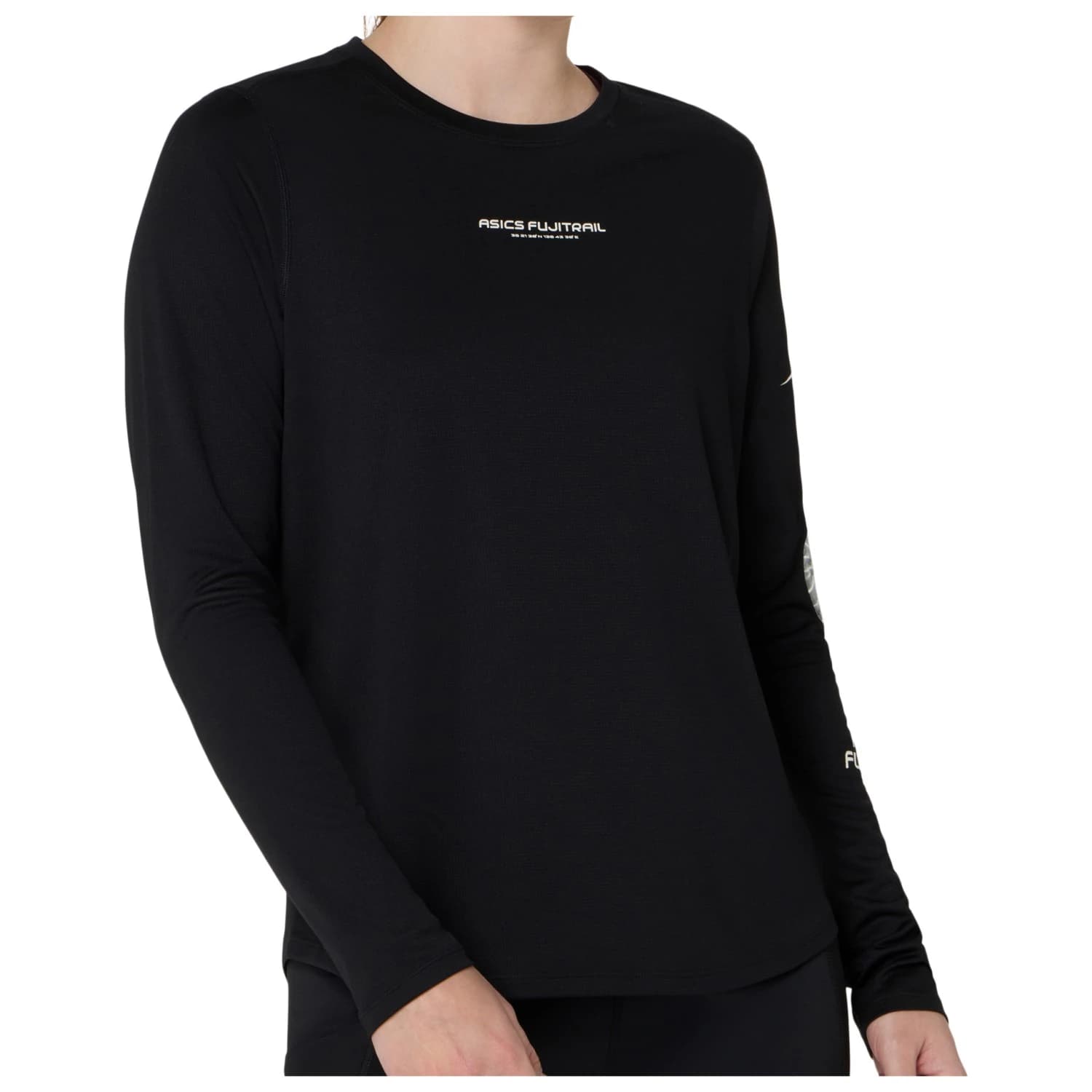 Дамска тениска Asics Women's Fujitrail Logo L/S Top Running shirt - Performance Black