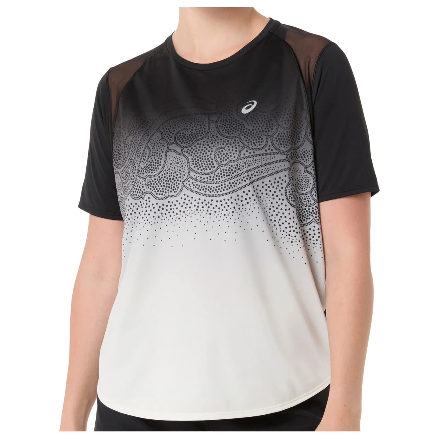 Дамска тениска Asics Women's Road Fade S/S Top Running shirt - Performance Black / Cream