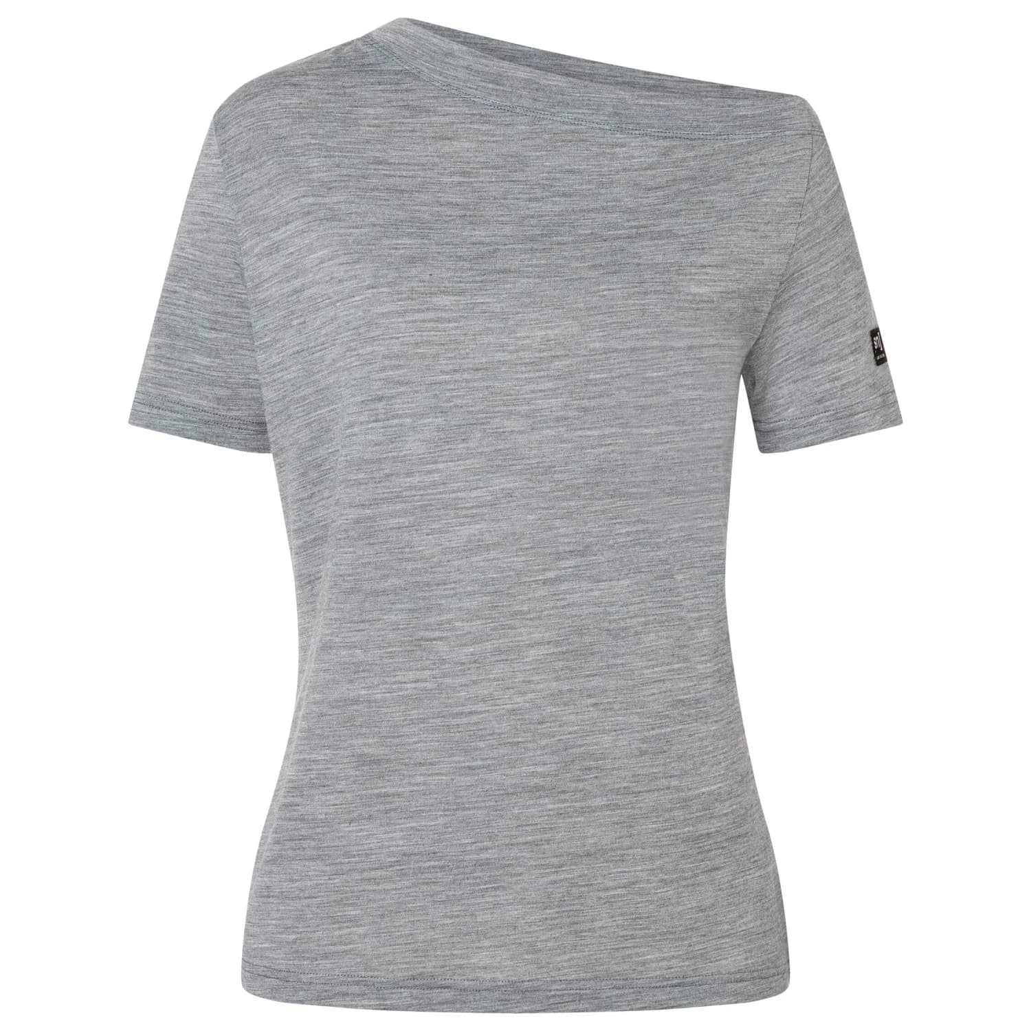 Дамска мериносова блуза super.natural Women's Drop Shoulder Tee Merino shirt - Cashmere Grey Melange