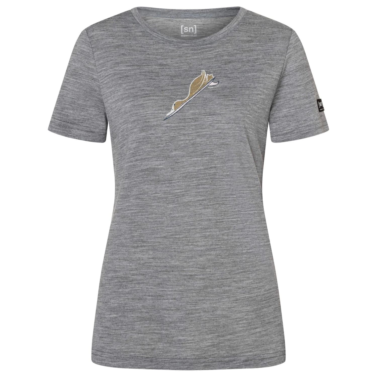 Дамска мериносова блуза super.natural Women's Duck Dive Tee Merino shirt - Cashmere Grey Melange / Various