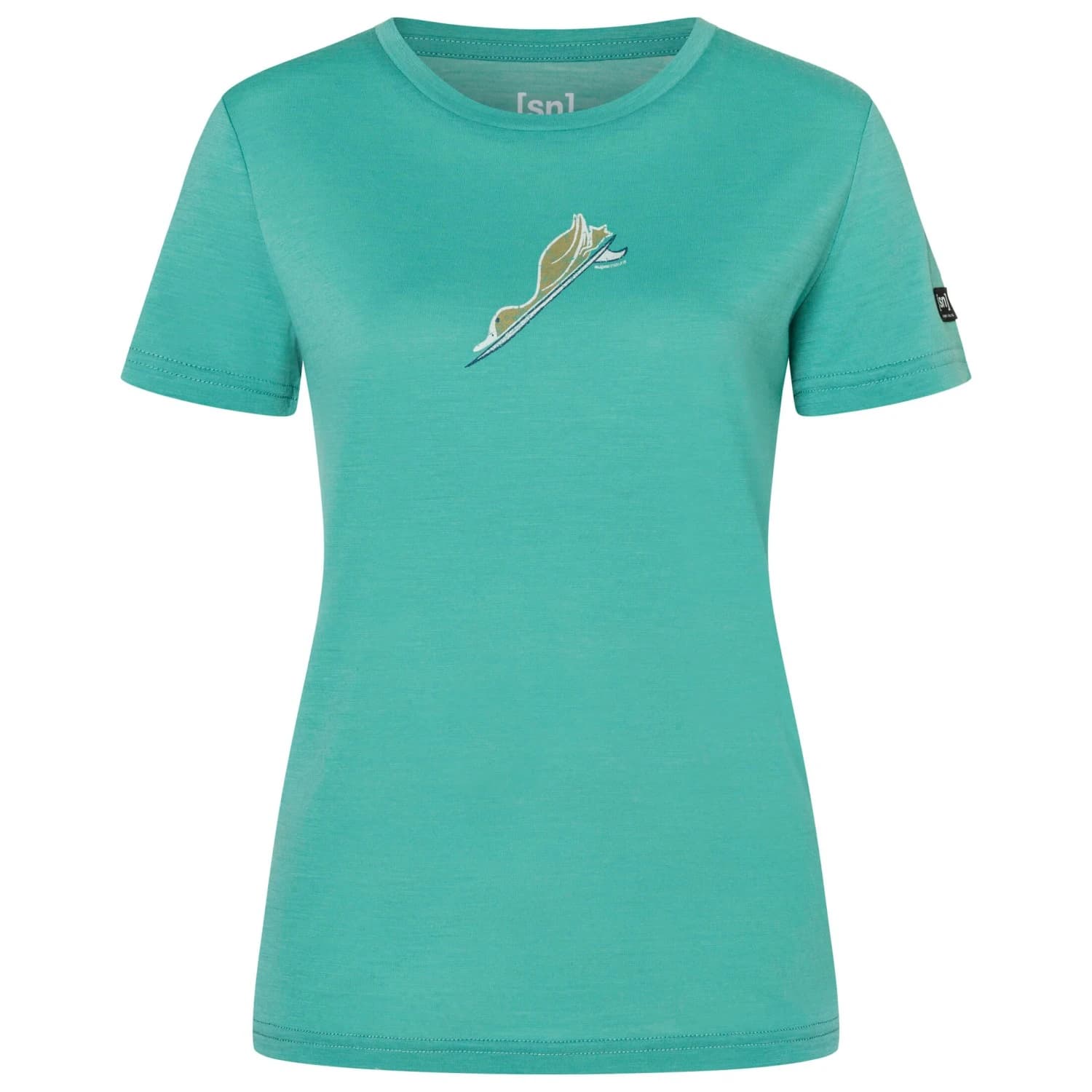 Дамска мериносова блуза super.natural Women's Duck Dive Tee Merino shirt - Lagoon Green / Various