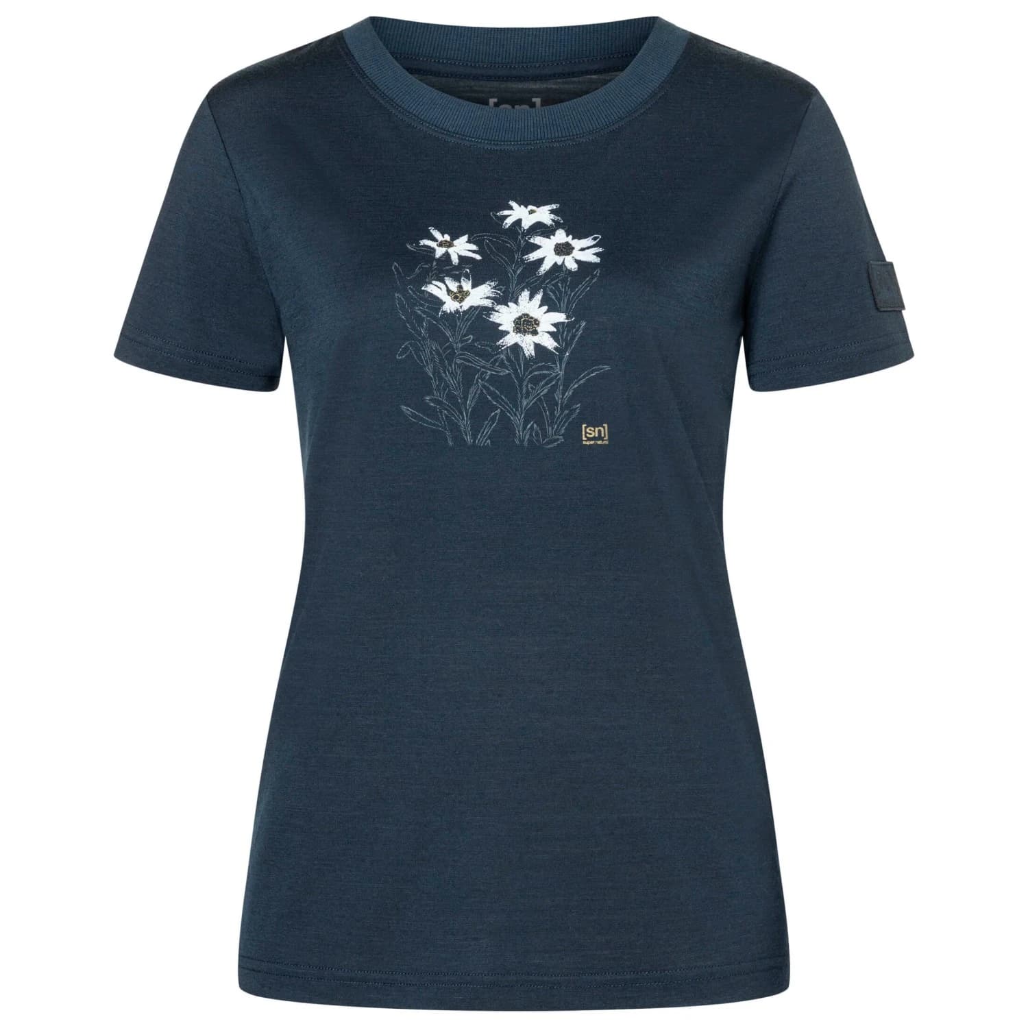 Дамска мериносова блуза super.natural Women's Edelweiss Bio Jersey Tee Merino shirt - Blueberry / Various
