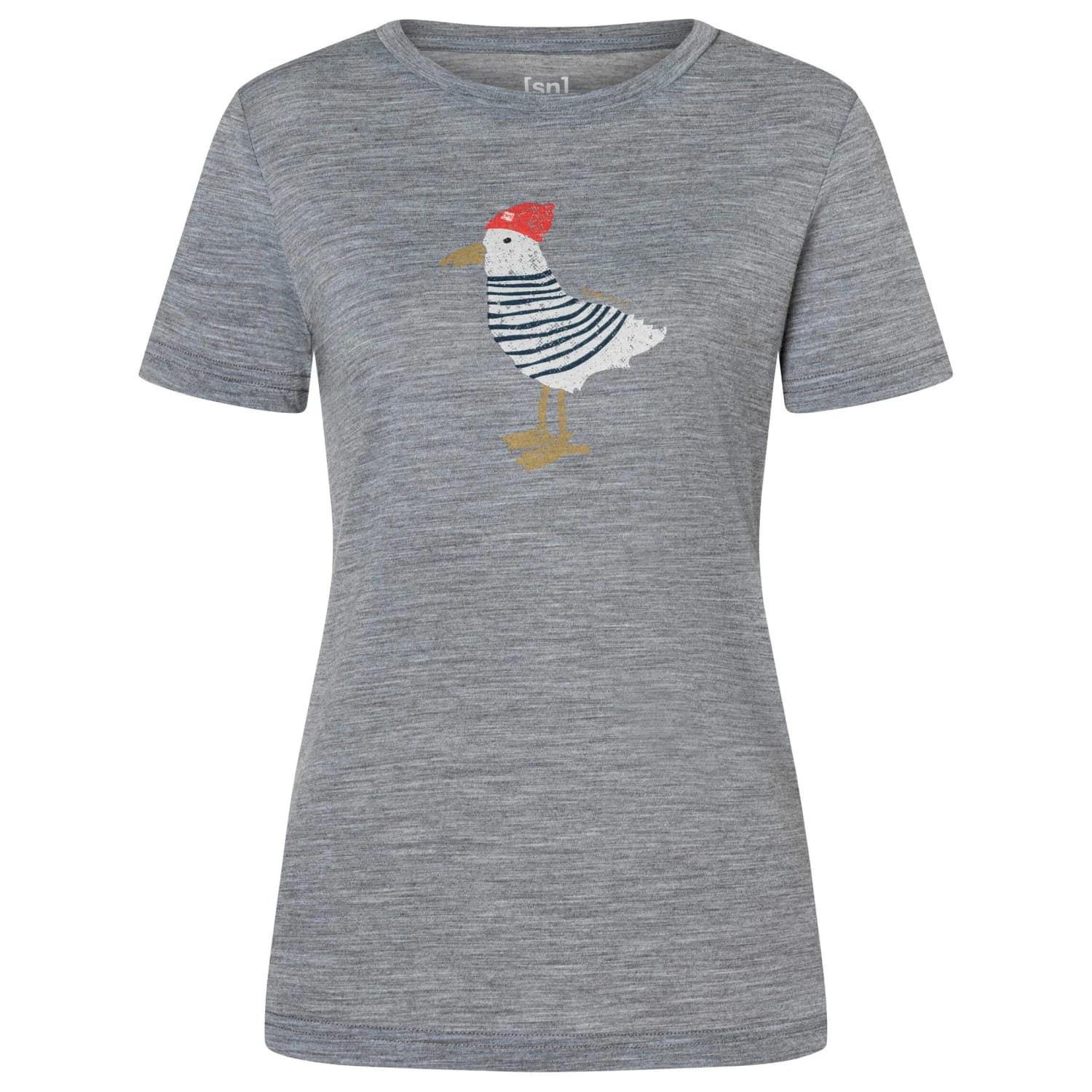 Дамска мериносова блуза super.natural Women's Johnny Tee Merino shirt - Cashmere Grey Melange / Various