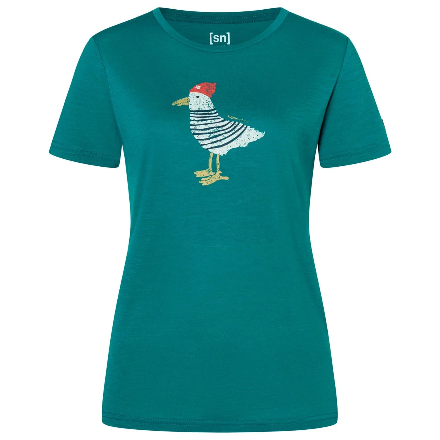 Дамска мериносова блуза super.natural Women's Johnny Tee Merino shirt - Pacific / Various