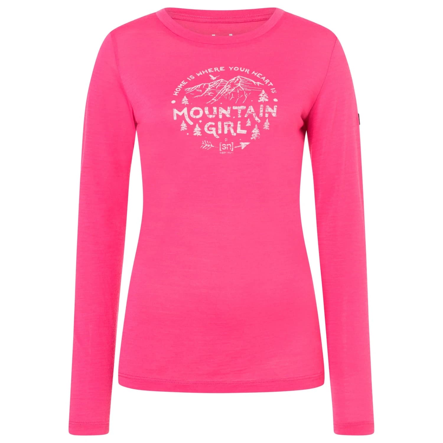 Дамска мериносова блуза super.natural Women's Mountain Girl L/S Merino shirt - Pinky Rose / White Stone