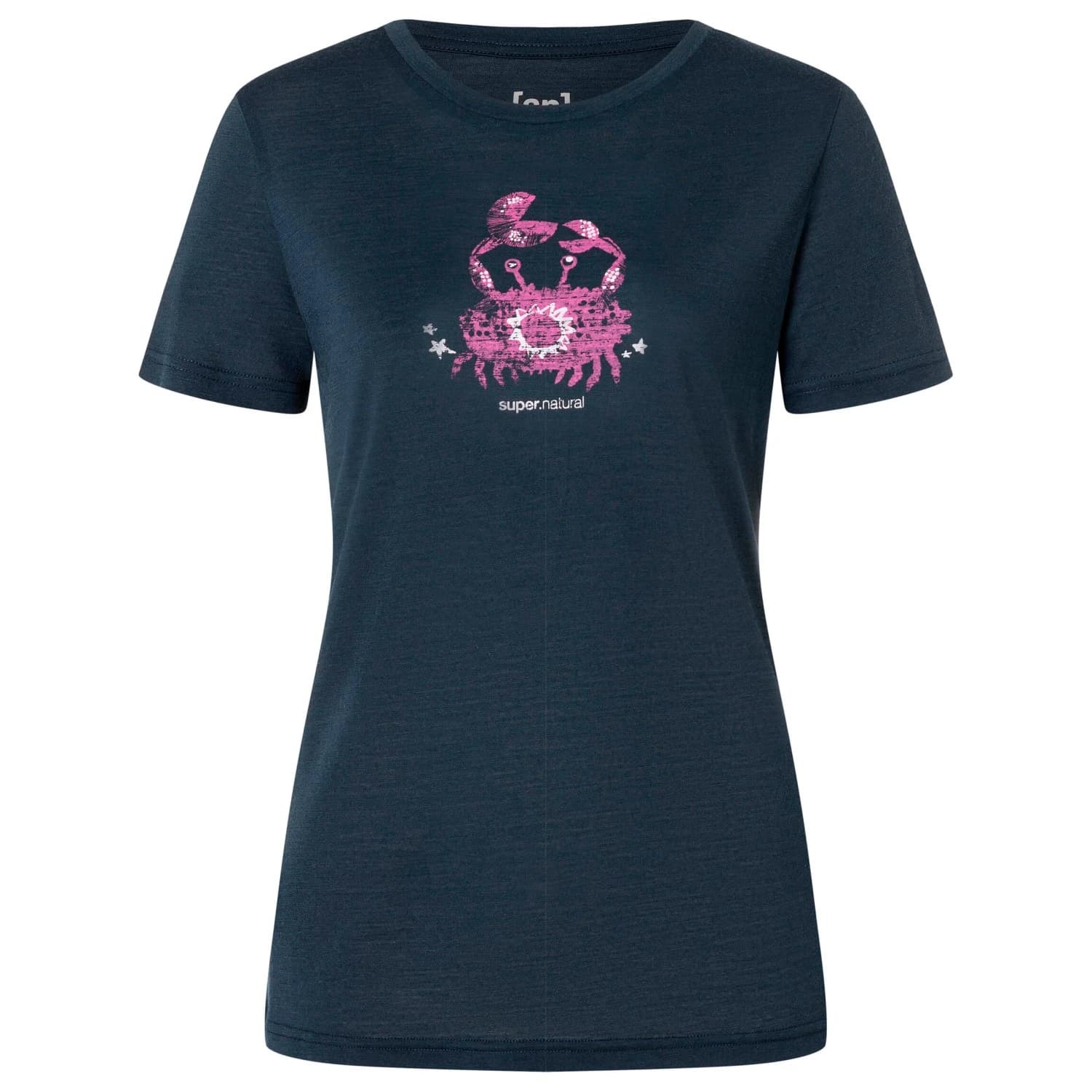 Дамска мериносова блуза super.natural Women's Mrs Crab Tee Merino shirt - Blueberry / Pinky Rose / Pink Dogwood