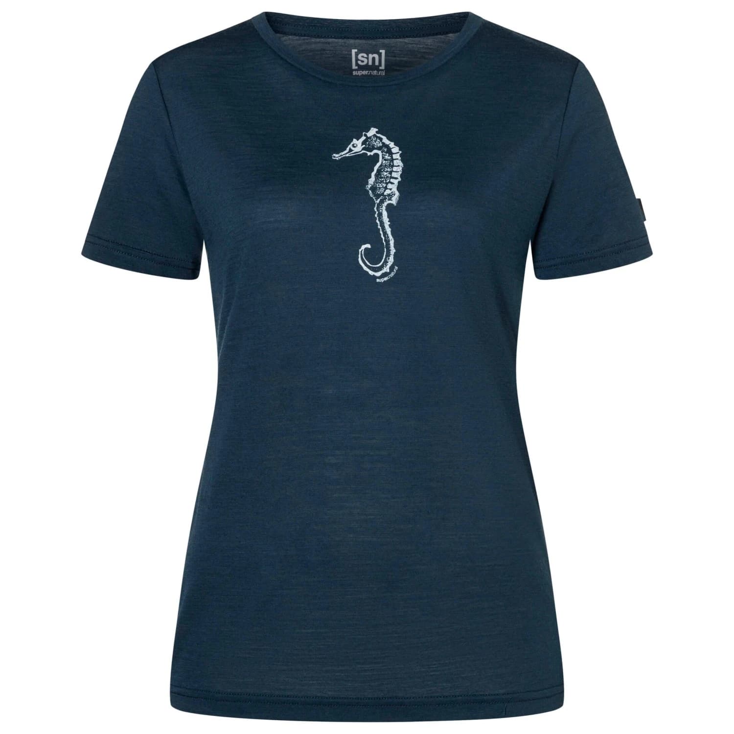 Дамска мериносова блуза super.natural Women's Sea Horse Tee Merino shirt - Blueberry / White Stone