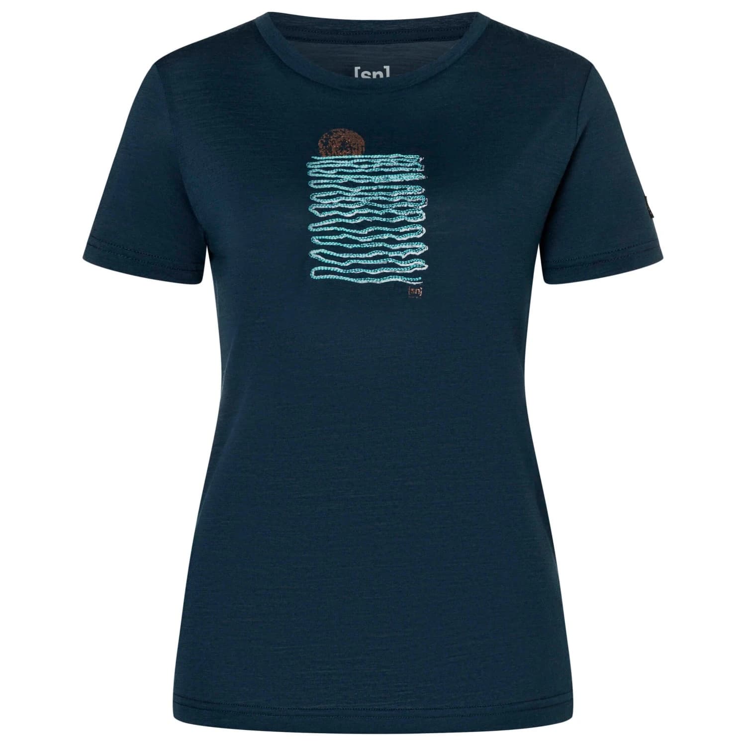 Дамска мериносова блуза super.natural Women's Sea Line Tee Merino shirt - Blueberry / Various