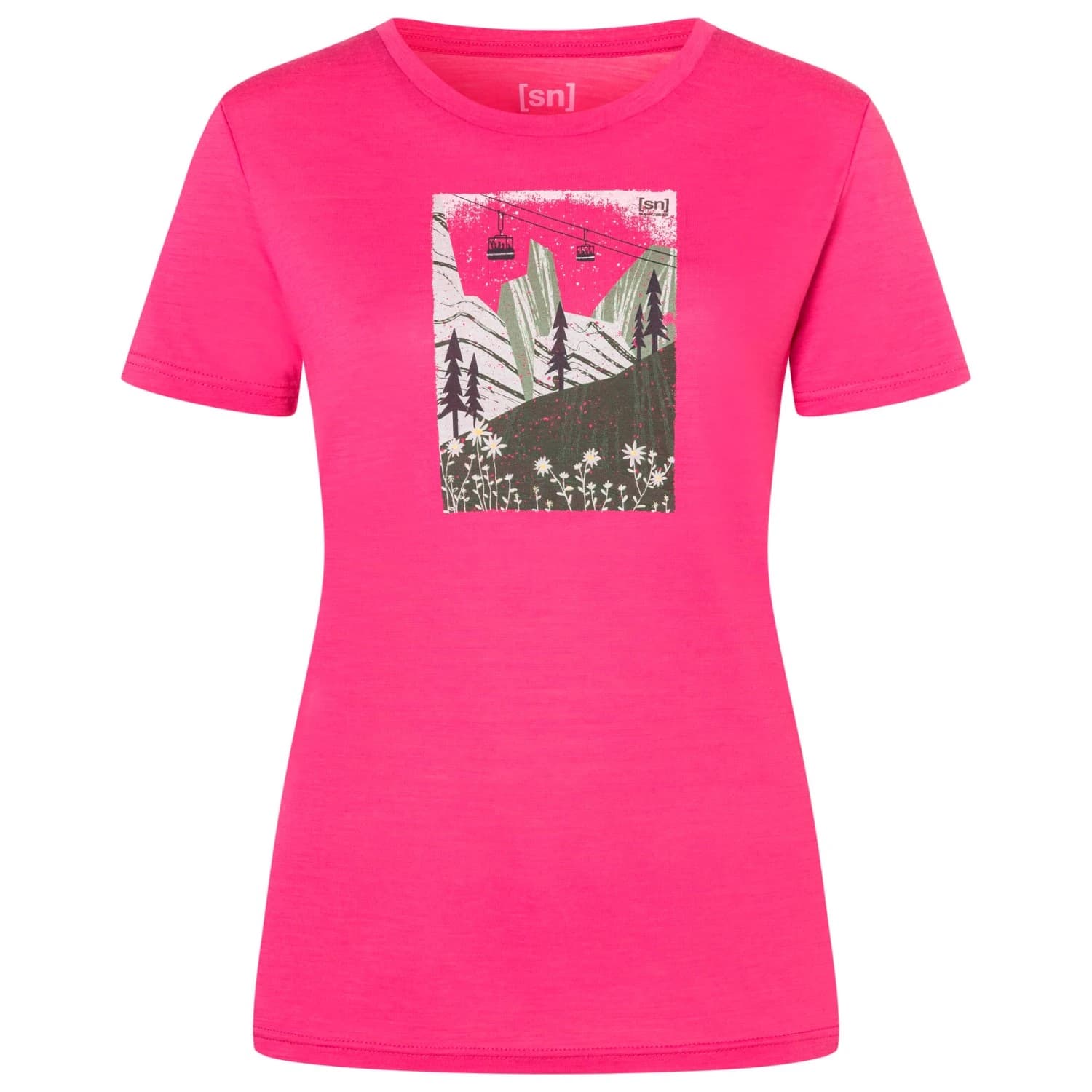 Дамска мериносова блуза super.natural Women's Summer Gondola Tee Merino shirt - Pinky Rose / Various