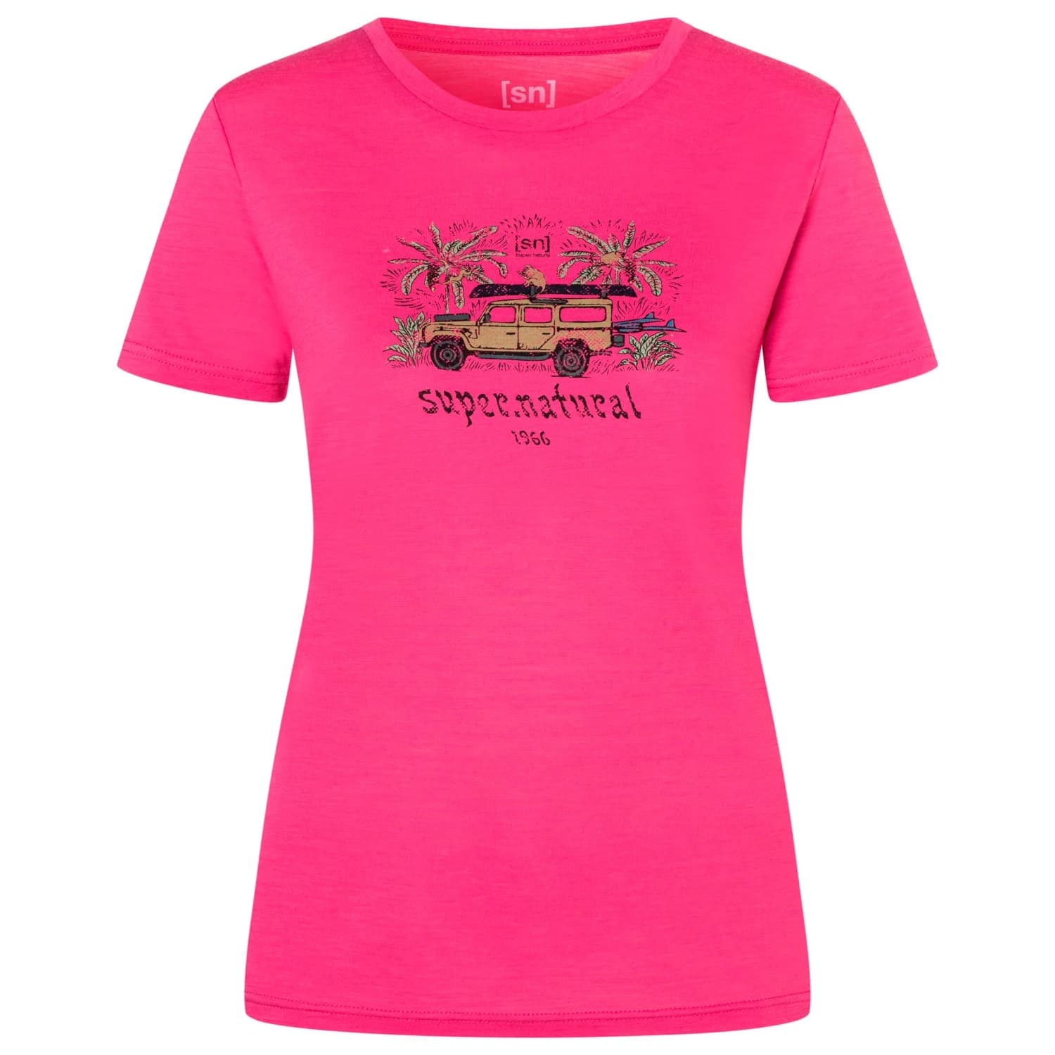 Дамска мериносова блуза super.natural Women's Tropicar Tee Merino shirt - Pinky Rose / Various