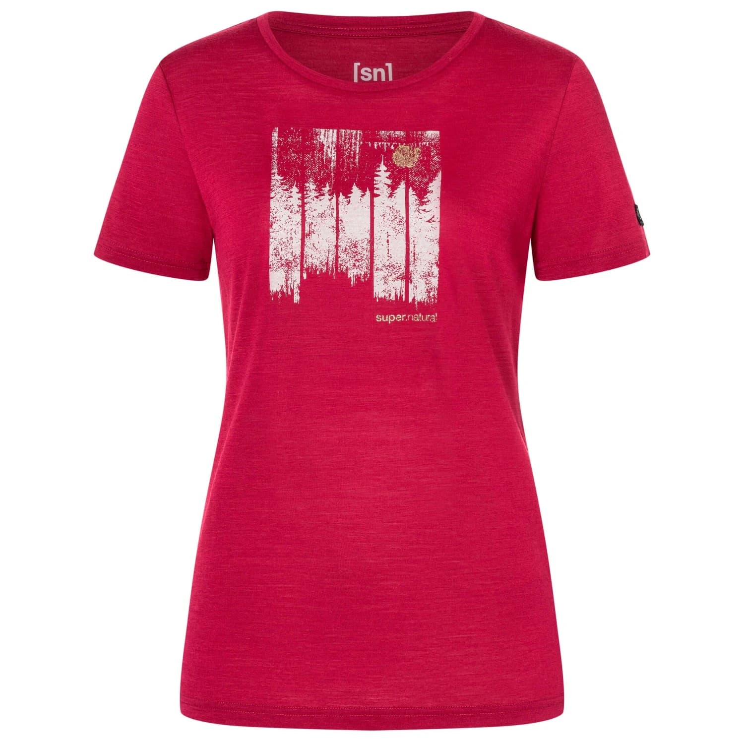 Дамска мериносова блуза super.natural Women's Wonder Wald Tee Merino shirt - Beet Red / Various