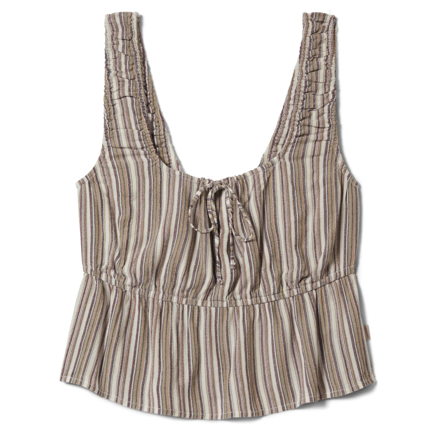 Дамски топ Brixton Women's The Abigail Tie Top Viscose Top - Worn In Robust Red Stripe