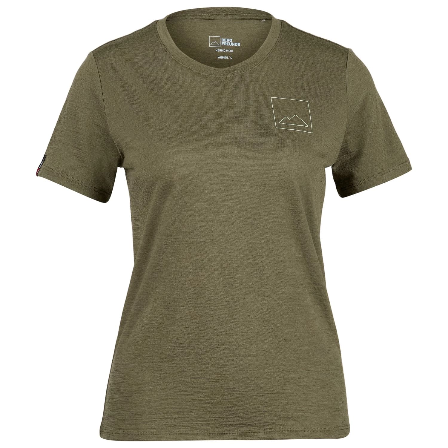 Дамска мериносова блуза Bergfreunde Women's Merino155 RömersteinBF. Print Tee Merino shirt - Olive Green