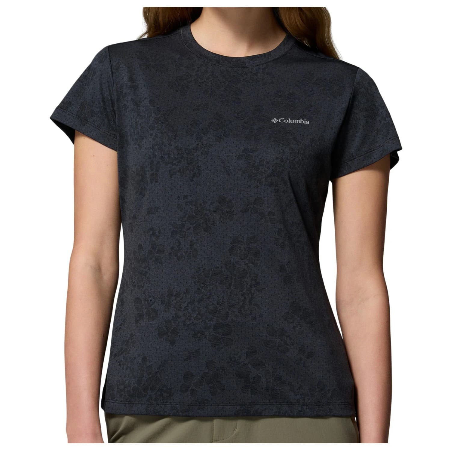 Дамска спортна тениска Columbia Women's Bluebird Canyon II S/S Crew Sport shirt - Black / Florage Jacquard