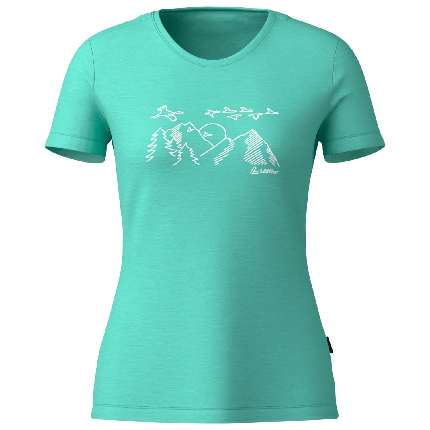 Дамска мериносова блуза Löffler Women's Printshirt Sunset Merino-Tencel Merino shirt - Clearwater