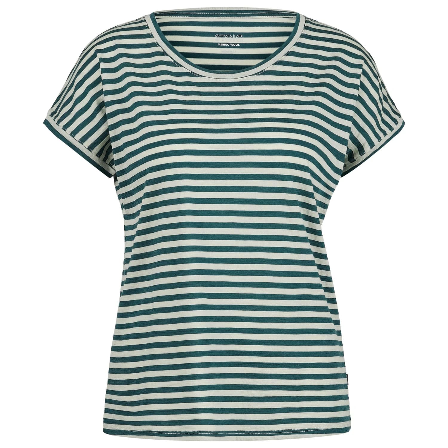 Дамска мериносова блуза Stoic Women's Merino155 LaholmSt. Loose Shirt Striped Merino shirt - Dark Ocean Green / Light Agave Green