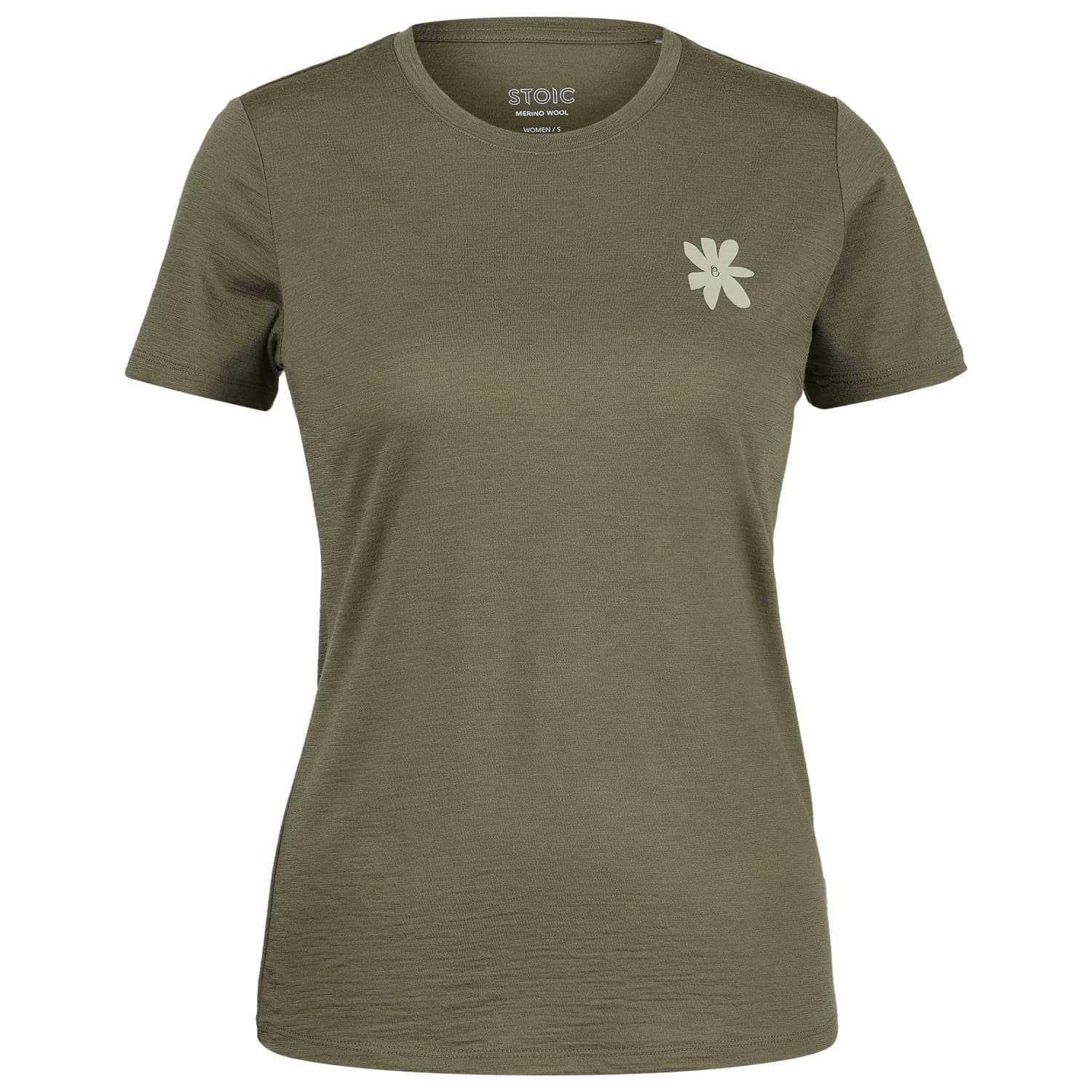 Дамска мериносова блуза Stoic Women's Merino155 LaholmSt. T-Shirt Daisy Flower Merino shirt - Olive Green