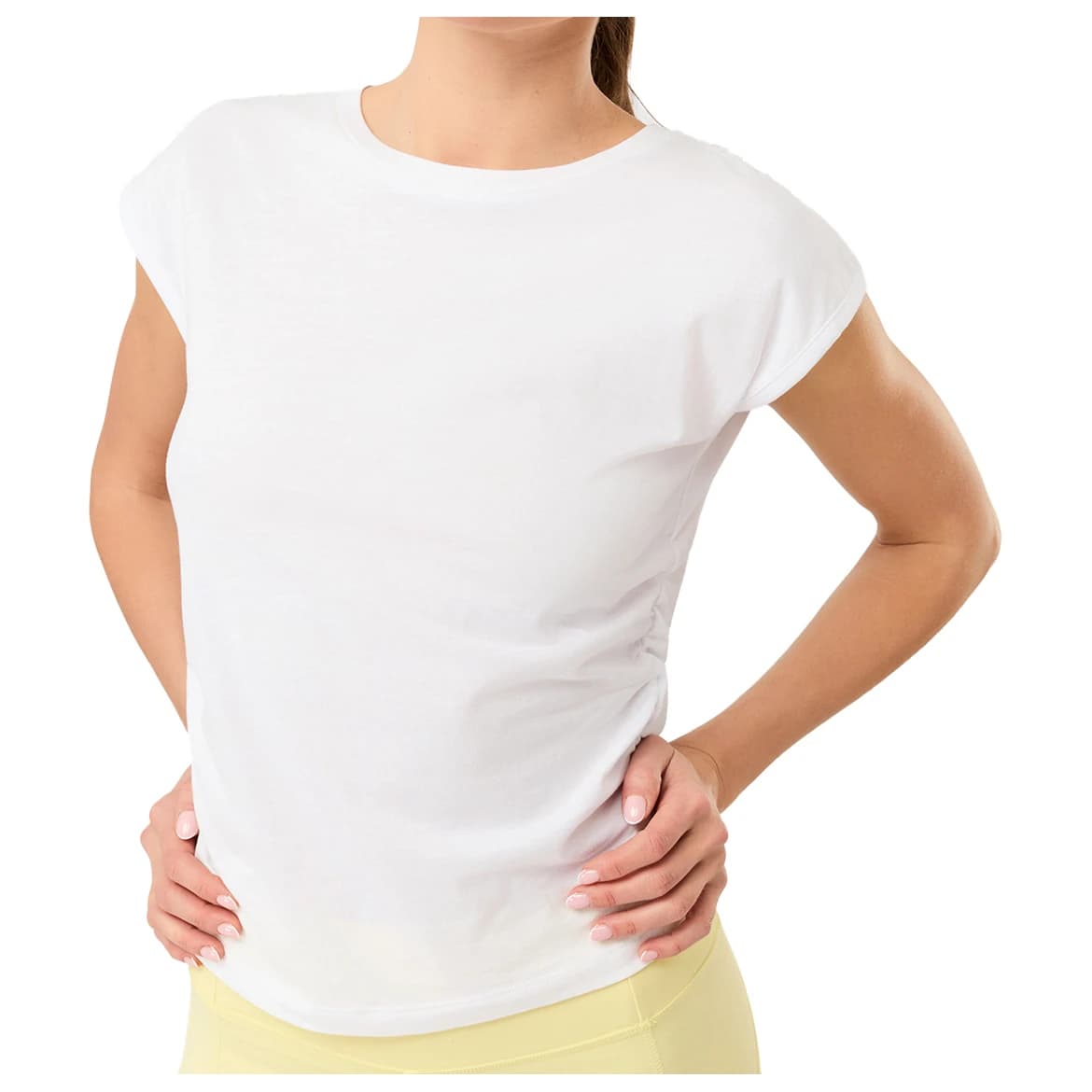 Дамска тениска Mandala Women's Side Ruffled Top T-shirt - White