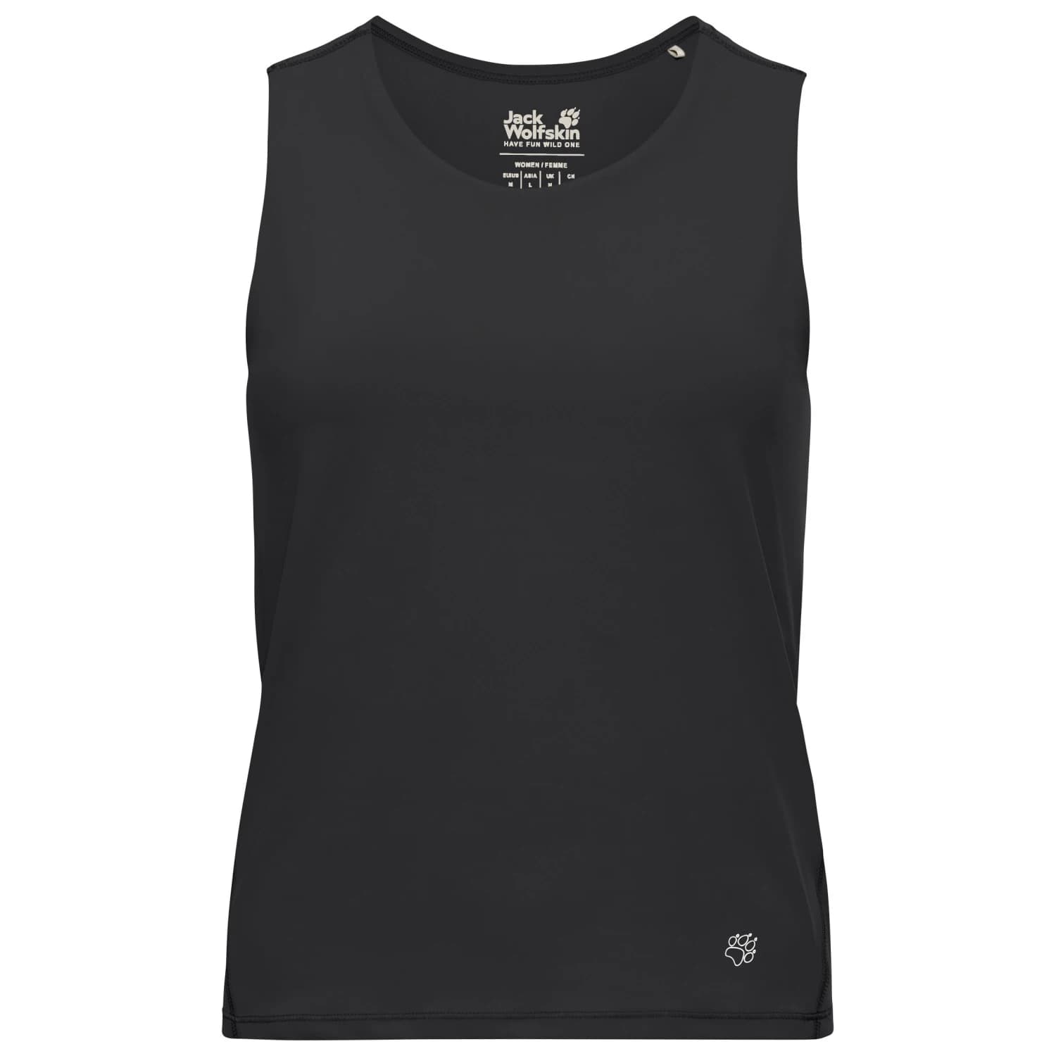 Дамски потник с широка презрамка Jack Wolfskin Women's Wildstride Tank Top - Black