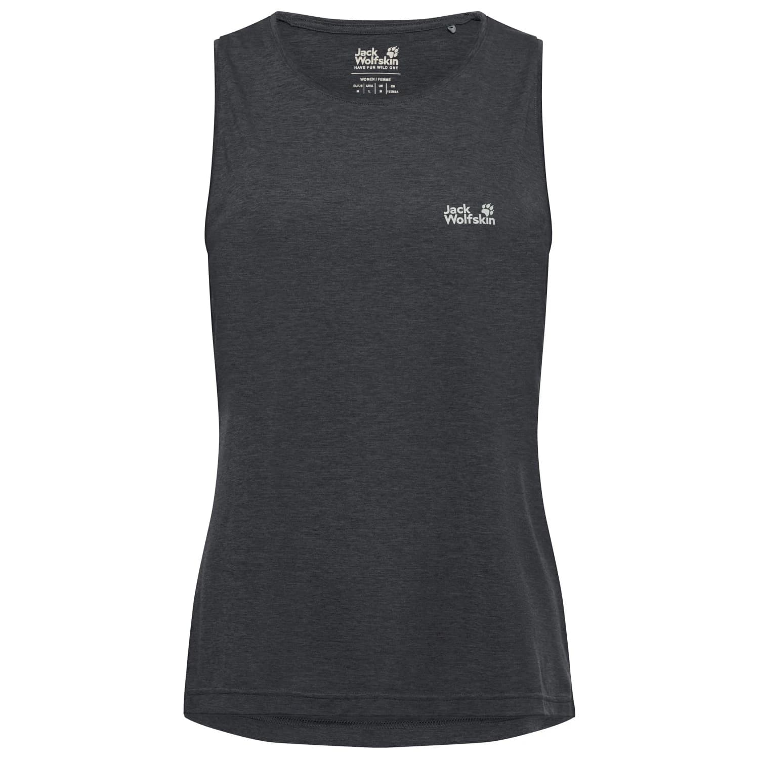 Дамски потник с широка презрамка Jack Wolfskin Women's Wildtrail Tank Top - Phantom